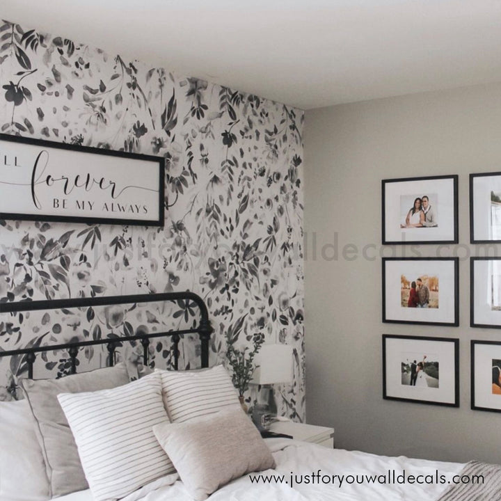 black and white bedroom floral wallpaper peel and stick