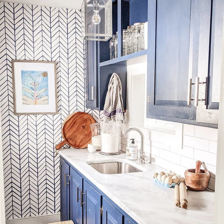 laundry room wallpaper, chevron wallpaper, Herringbone wallpaper, Minimalist wallpaper, Modern geometric wallpaper, Timeless wallpaper patterns, Neutral home décor, Vertical pattern wallpaper, Contemporary wallpaper ideas, Easy-to-apply wallpaper, Stylish interior decor