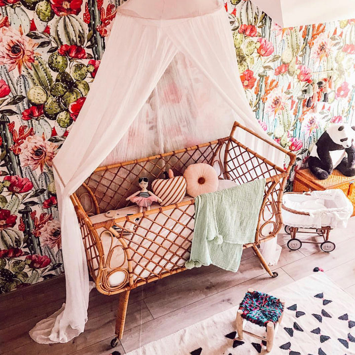 Watercolor cactus floral wallpaper in desert hues, removable and damage-free, available in peel-and-stick or pre-pasted styles for easy wall transformation.