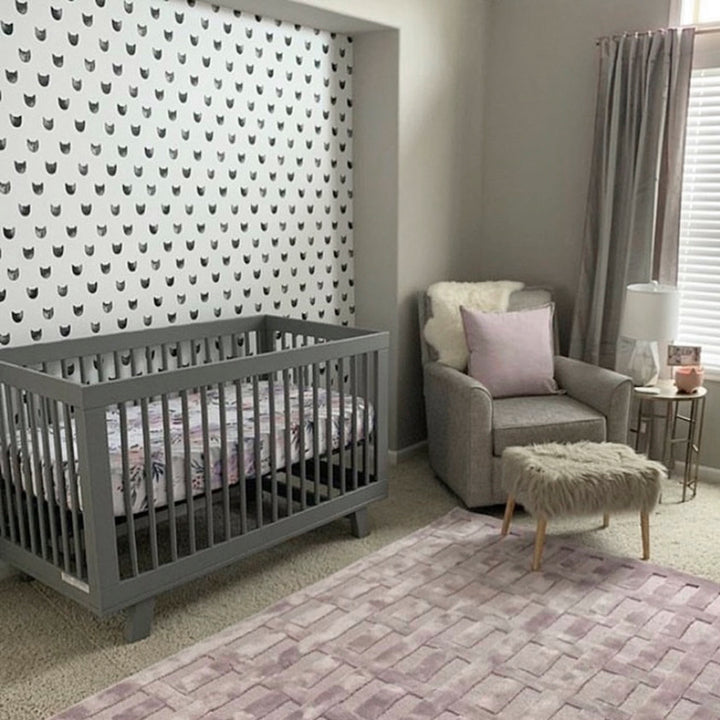 Scandinavian-style cat wallpaper featuring subtle watercolor feline silhouettes on a white background, removable and renter-friendly for easy décor updates.