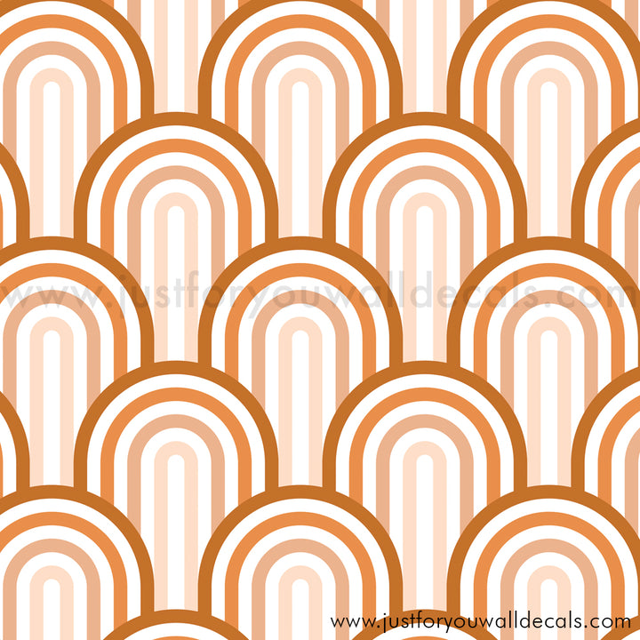 Boho arches wallpaper, Golden bohemian wallpaper, Neutral boho wallpaper, Arch pattern wallpaper, Earth tone décor, Boho chic interior, Geometric boho design, Cozy bohemian style, Modern boho décor, Removable boho wallpaper