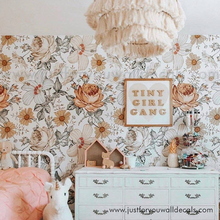 wildflower floral wallpaper peel and stick