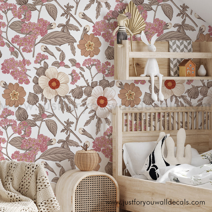 floral wallpaper peel and stick