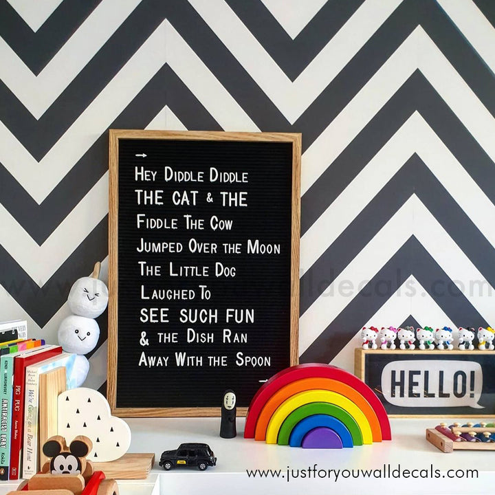 Chevron wallpaper, Black and white zigzag, Nursery decor ideas, Kids room wallpaper, Modern geometric wallpaper, Bold stripe wallpaper, Playroom wall design, Removable wallpaper, Trendy wall coverings, Peel and stick chevron