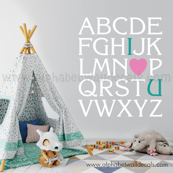 alphabet wall decal