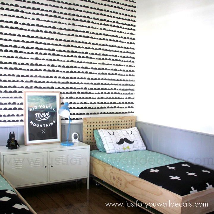 Modern wallpaper, Minimalist wallpaper, Black and white wallpaper, Geometric wallpaper, Contemporary wall décor, Neutral wallpaper, Scandi-inspired wallpaper, Horizontal pattern wallpaper, Versatile wallpaper design, Stylish home wallpaper