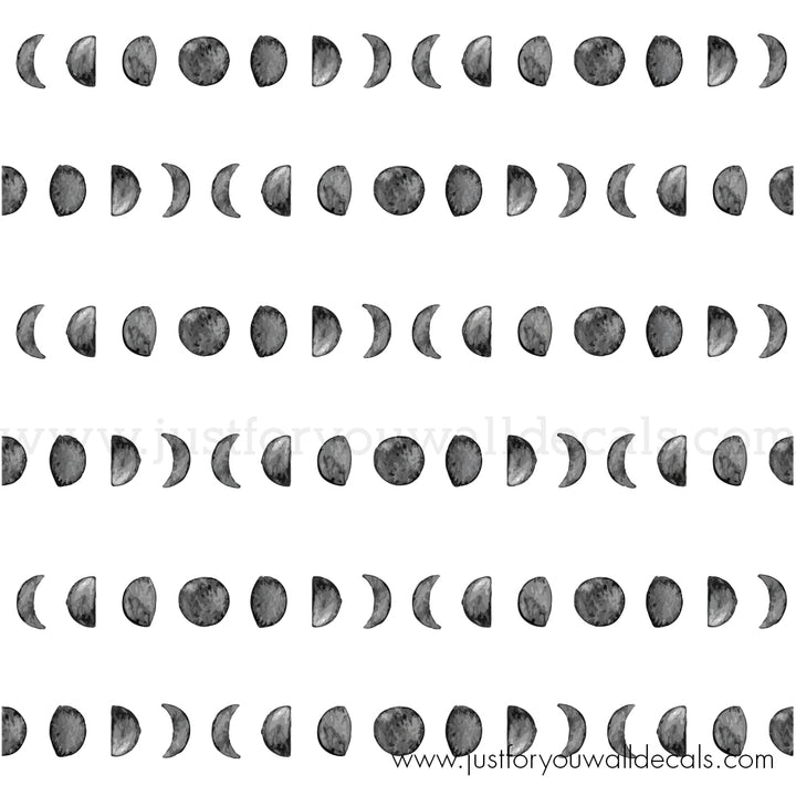 new moon wallpaper, New moon wallpaper, Black and white wallpaper, Moon wallpaper, Lunar phases wallpaper, Neutral moon pattern wallpaper, Modern celestial wallpaper, Minimalist wallpaper, Moon cycle wallpaper, Trendy wallpaper, Calming wallpaper