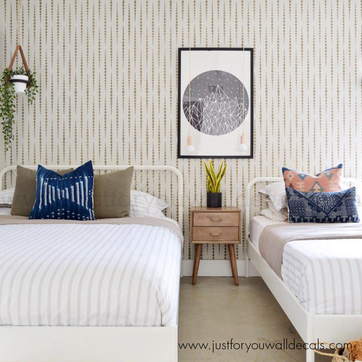 removable wallpaper, Black and white wallpaper, Modern dot wallpaper, Vertical dot pattern, Minimalist wallpaper, Bathroom wall décor, Contemporary wall covering, Chic wallpaper design, Monochrome dots wallpaper, Elegant wallpaper, Removable wall decals