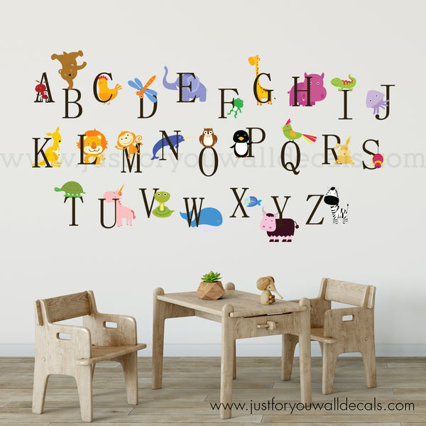 Alphabet Wall Decal - Animal Alphabet Decal