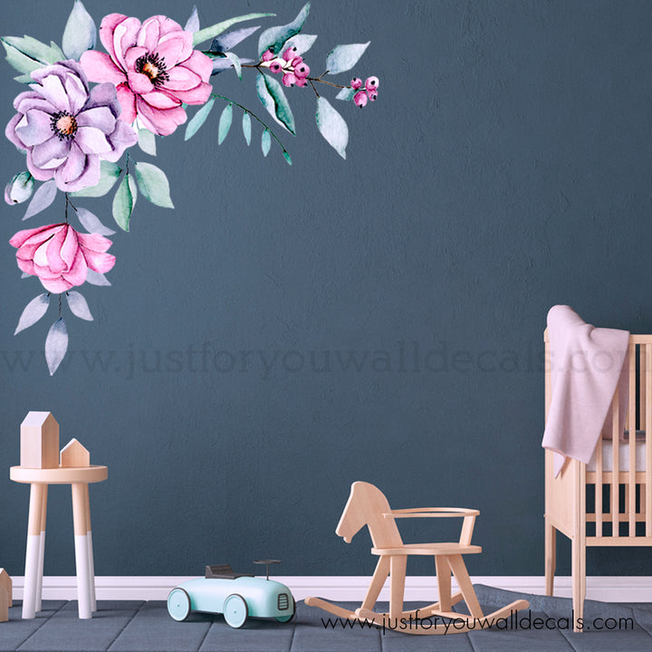 floral nursery wall decal