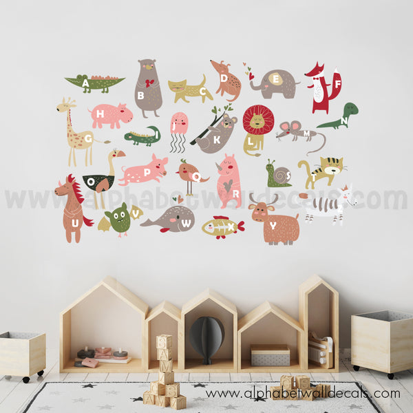 Alphabet Wall Decal - Animal Alphabet Decals