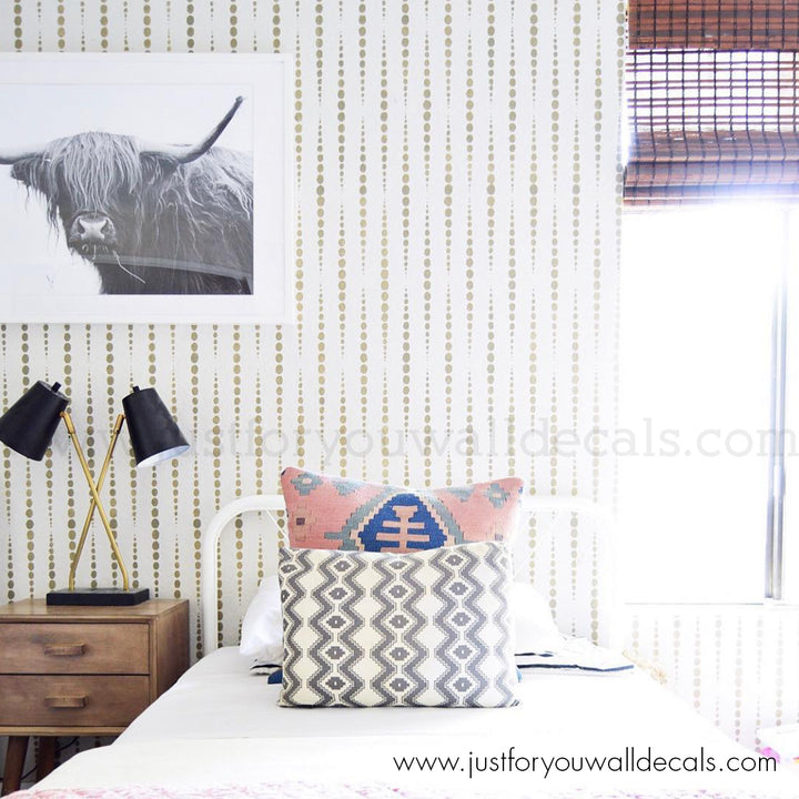 Black and white wallpaper, Modern dot wallpaper, Vertical dot pattern, Minimalist wallpaper, Bathroom wall décor, Contemporary wall covering, Chic wallpaper design, Monochrome dots wallpaper, Elegant wallpaper, Removable wall decals, peel and stick wallpaper nursery