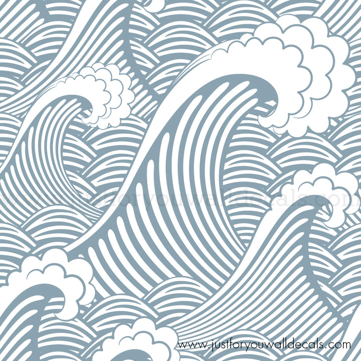 nautical wallpaper, Calm and playful wave-pattern wallpaper ideal for nursery and bedroom décor